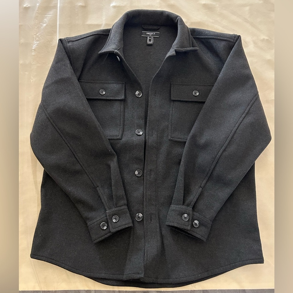 Forever21 Dark grey polyester jacket with a streetwear vibe